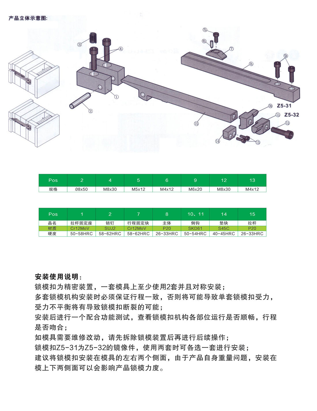 锁模扣Z5