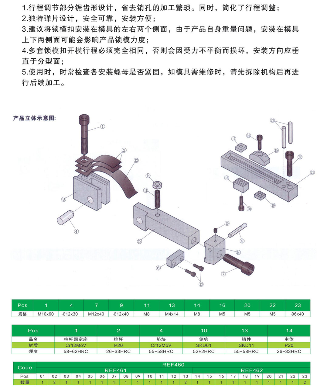 锁模扣REF
