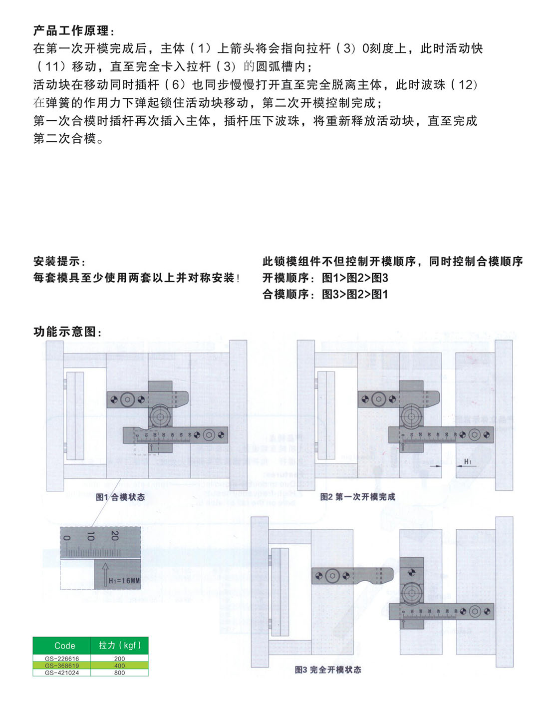锁模扣GS