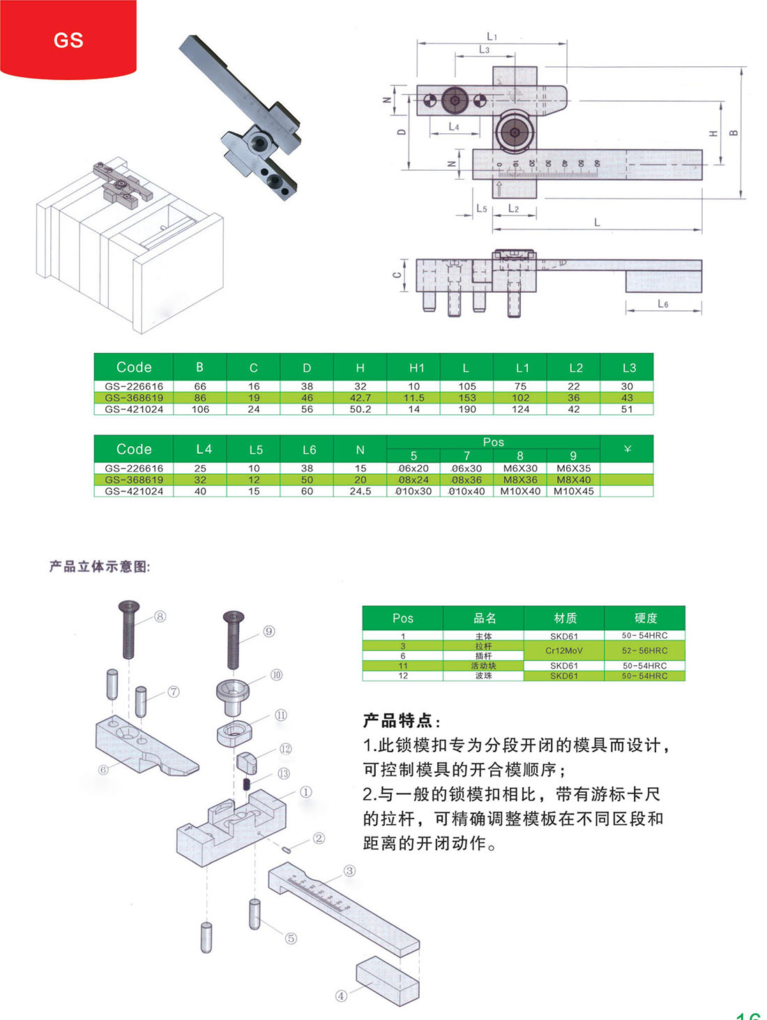 锁模扣GS